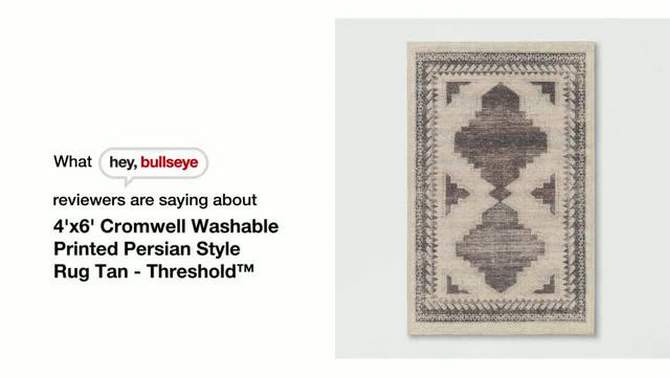 Cromwell Washable Printed Persian Style Rug Tan - Threshold™, 2 of 12, play video