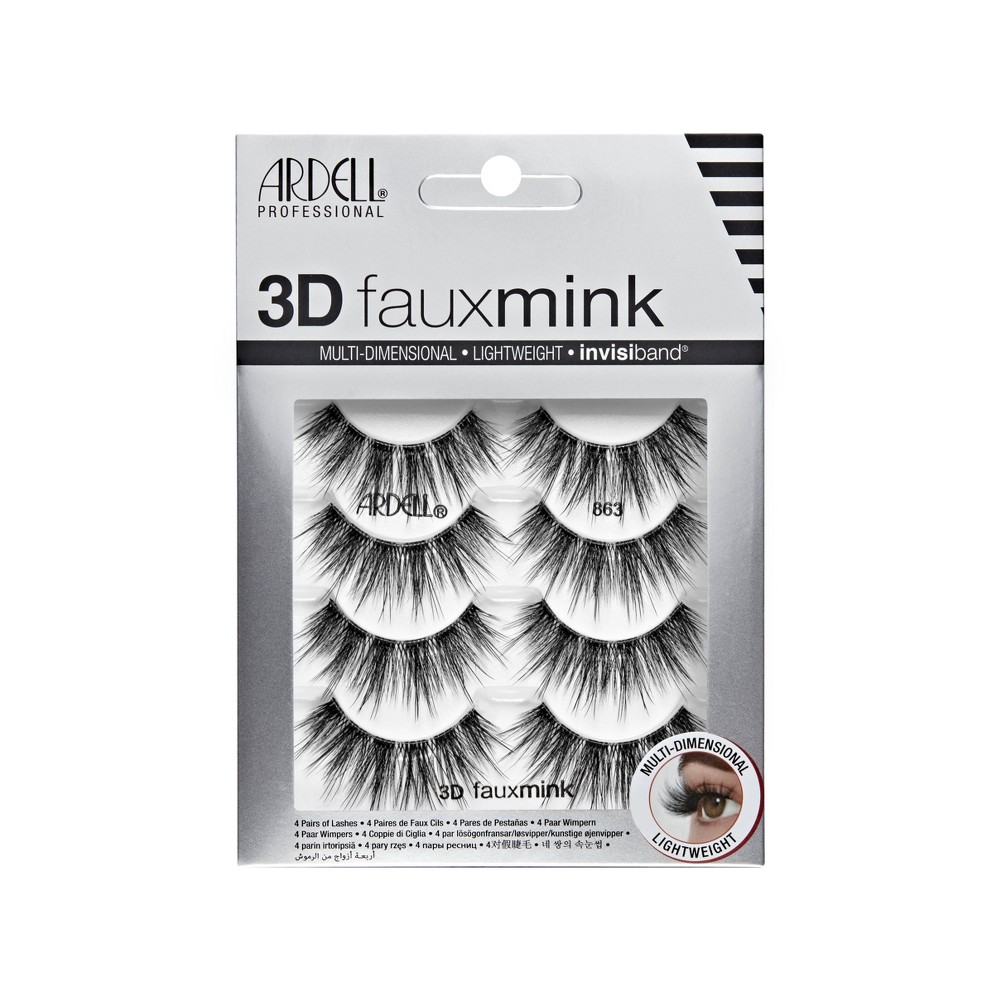 Photos - False Eyelashes Ardell 3D  - 863 Faux Mink - 4ct 