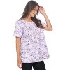 Casual Nights Women's Snap Front Smock Cobbler Woven Scrub Apron Top with Pockets - Blue Plaid - 3X-Large - 2 of 4