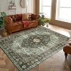 Vintage Floral Distressed Washable Rug - Soft, Stain-Resistant Low Pile Carpet with Non-Slip Backing for Bedroom, Living Room & Office - 3 of 4