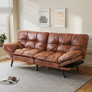 Dyonery 71" Convertible Futon Sofa Bed,Modern Memory Foam Futon Couch with Detachable Cushion,Adjustable Backrest & Armrest - 1 of 4