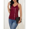 MISSKY Womens Tank Tops Casual Fashion V Neck Strappy Sequin Sparkle Shimmer Camisole Sleeveless Tanks Tops - 4 of 4