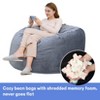 Giant Bean Bag Chair 4FT Round Beanbag with Velvet Cover, Big Bean Bags Furniture - 4 of 4