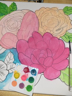 Pink Flowers Design Art Paint by Numbers DIY Kit Painting by Number Art Paint  by Numbers Canvas Painting by Numbers Painting Kit JD0162 