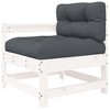 vidaXL Patio Chair with Cushions White Solid Wood Pine - 2 of 4