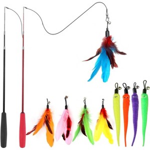 Interactive Cat Toys - Retractable Wand Toy and Feather Toys Refills for Indoor Cats to Chase and Exercise - 1 of 4