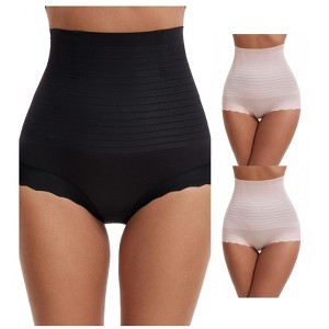 INSPIRE CHIC 3 Packs Women's High Waisted Body Shaper Shaping Tummy Control Panties - 1 of 4