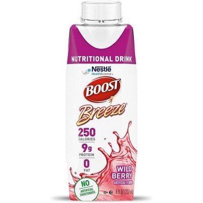 BOOST Breeze Nutritional Drink – Wildberry, 8 FL OZ (Pack of 12)