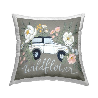Stupell Industries Wildflower Phrase Floral Truck, 18 x 18