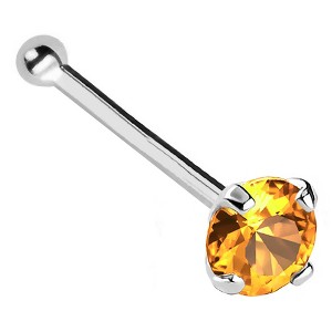 Jewelry Avalanche 22G 14K Gold Ball-end Nose Stud with Citrine Gemstone - 1 of 2