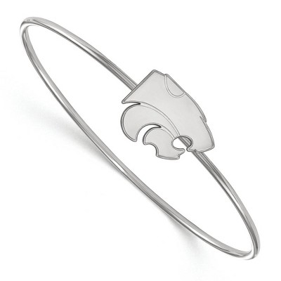 Black Bow Jewelry Sterling Silver Kansas State Wildcats NCAA Bangle Bracelet 7 Inch