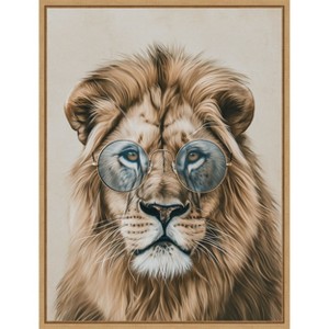 Amanti Art Cool Cat by Mowzu  Framed Canvas Wall Art - 1 of 4