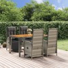 vidaXL Garden Dining Set Grey PE rattan Standard Adjustable Footrests - 2 of 4