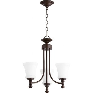 Quorum Lighting Rossington 3-Light Chandelier, Oiled Bronze Finish, Clear/Seeded Glass - 1 of 1