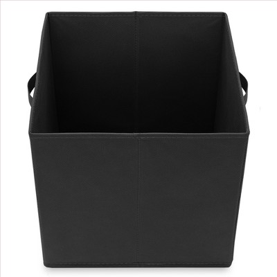 Casafield Set Of 6 Collapsible Fabric Storage Cube Bins, Black 13" Foldable Cloth Baskets For