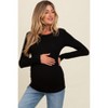 Pinkblush Black Ribbed Scoop Neck Long Sleeve Maternity Top - 2 of 4