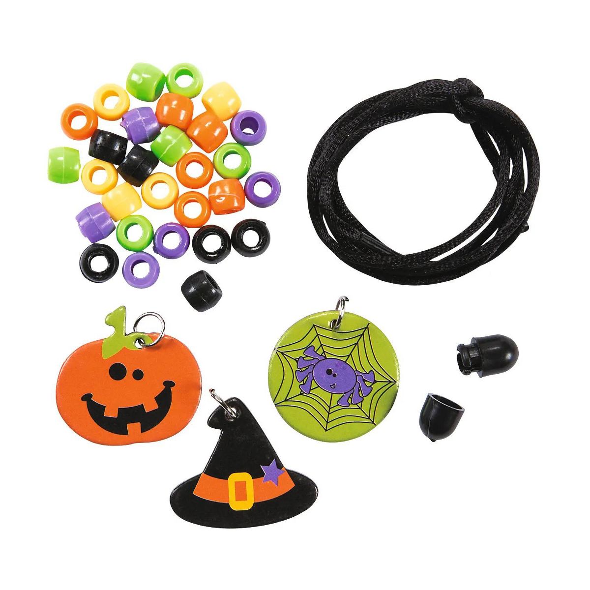 Bulk Beaded Halloween Friends Charm Necklace Craft Kit - Makes 50 - thumbnail 2