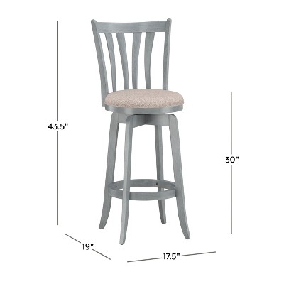 Savana 30" Blue Wirebrush Cream Swivel Wood Barstool