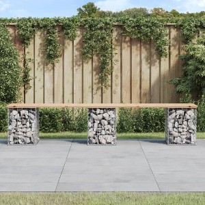 Garden Bench Natural Wood Pine wood Large Durable Garden Bench - 1 of 4