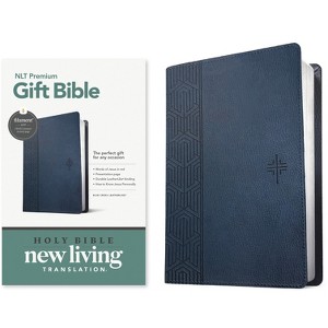 Premium Gift Bible Nlt, Filament Enabled (Leatherlike, Blue Cross, Red Letter) - (Leather Bound) - 1 of 1