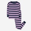 Leveret Matching Family Pajamas – Purple & Navy Stripes – 100% Cotton – Customizable for Personalization - 2 of 4
