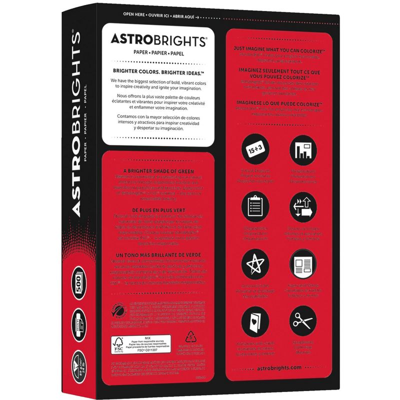 Astrobrights Premium Color Paper, 8-1/2 x 11 Inches, Re-Entry Red, 500 Sheets, 4 of 6