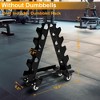MOEPISY Dumbbell Rack 5 Tier with Wheels(Dumbbells not included), A-Frame Metal Dumbbell Holder with Handle - 3 of 4