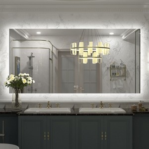 Apmir Super Bright 192 LEDs/m Back LED Lighted Anti-Fog Tempered Glass Bathroom/Vanity Mirror with ETL & 3-Year Warranty - 1 of 4