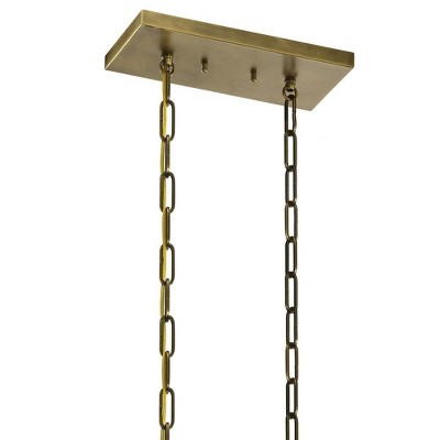 Modern Brass Cage 6-Light Chandelier with Black Finish