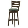 Coaster Home Furnishings Murphy Ladder Back Pub Height Swivel Bar Stool Dark Cherry and Hunter Green - 2 of 4