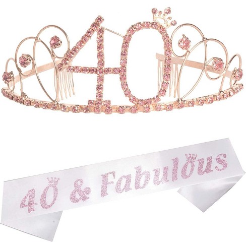 Meant2tobe 40th Birthday Sash And Tiara For Women - Pink - image 1 of 4