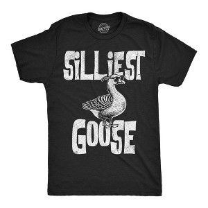 Mens Funny T Shirts Silliest Goose Sarcastic Graphic Novelty Tee For Men - Crazy Dog Men's T Shirt for Animal Lovers - 1 of 4