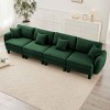 Modern Boucle 4-Seater Sectional Sofa, Sculptural Style Couch with Armrests and Cylindrical Legs, Fabric Couch with Plush Cushion-Coolbibila - 3 of 4