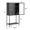 Metal Sideboard Cabinet, Accent Storage Cabinet with doors, Modern Coffee Bar Cabinet with Adjustable Shelves 200lbs Capacity for Kitchen-The Pop Home - 3 of 4
