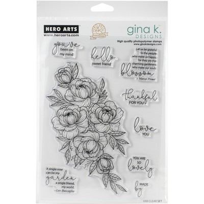 Hero Arts + Gina K 6"X8" Stamp Set-Friendship Blooms