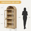 Arched Bookshelf with Doors ，Wooden Display Cabinet Rounded Bookcases for Living Room, Kitchen, Office - 4 of 4
