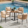 Maggift Patio Seating Sets, Outdoor Dining Set for 5, Patio Table and Chairs Set for Lawn, Deck Backyard, Poolside, Beige, 18.9"*24.6"*30.5" - 3 of 4