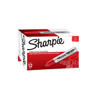 Sharpie Chisel Tip King Size Permanent Marker - Red (12 Per Set)