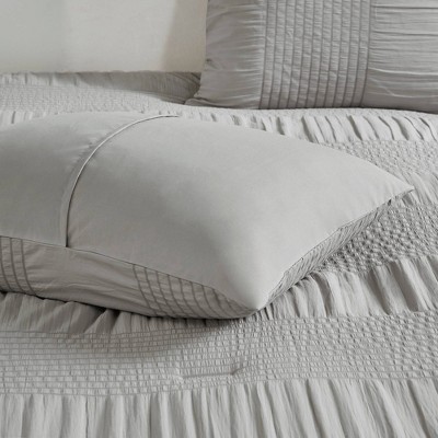 Gray King Microfiber 7-Piece Bed in a Bag Set