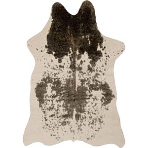 HomeStock Faux Cow Hide Brown and White Speckle, Tufted and Printed, Transitional - 1 of 4