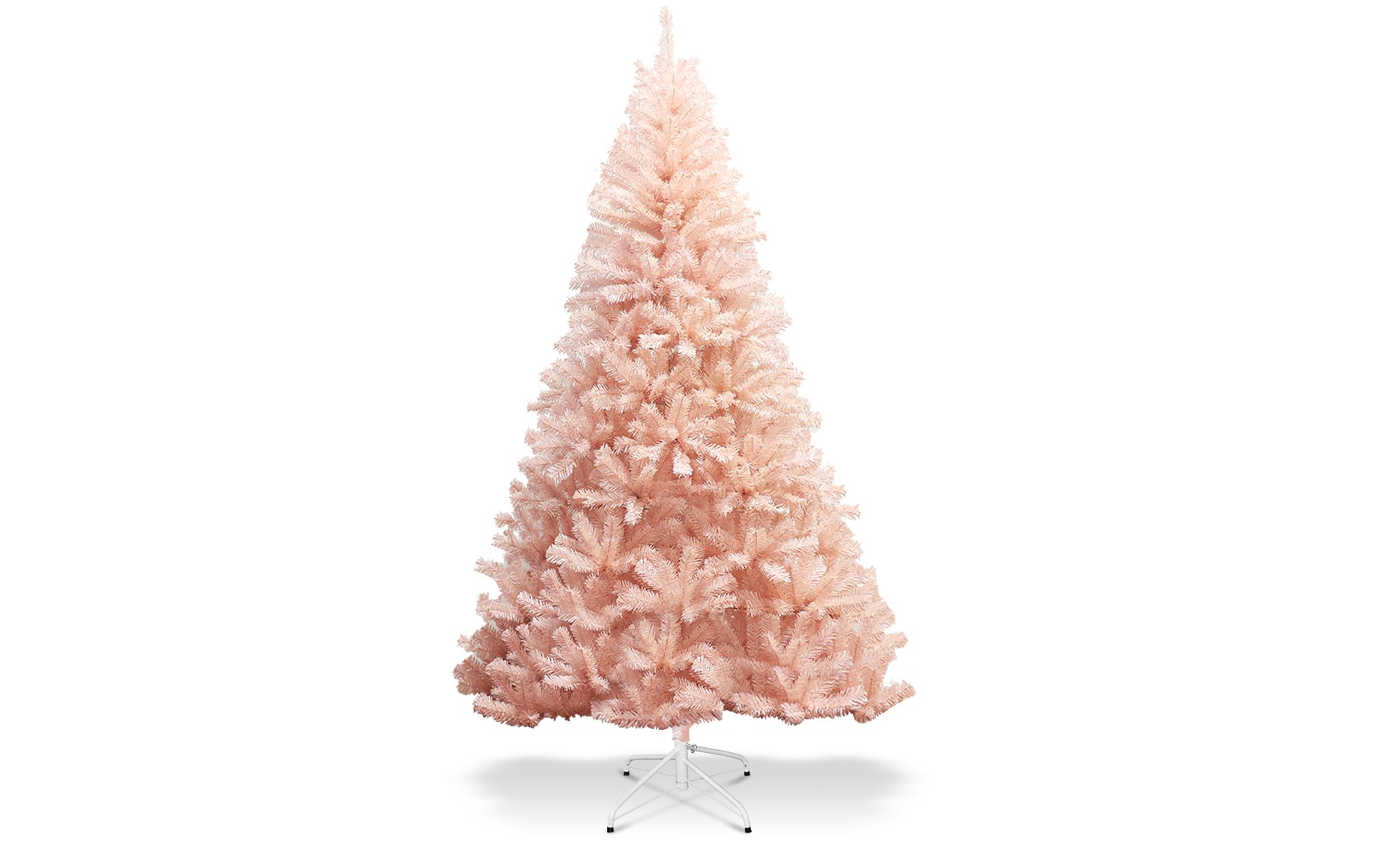 Costway 6ft Pink Christmas Tree Hinged Full Fir Tree Metal Metal Season,Pink