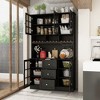 FUFU&GAGA Kitchen Pantry Buffet with Hutch Freestanding Storage Cabinet - 3 of 4