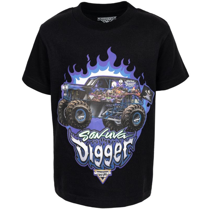 Monster Jam El Toro Loco Grave Digger Megalodon 4 Pack Graphic T-Shirts Navy/Gray/Charcoal/Red , 5 of 8