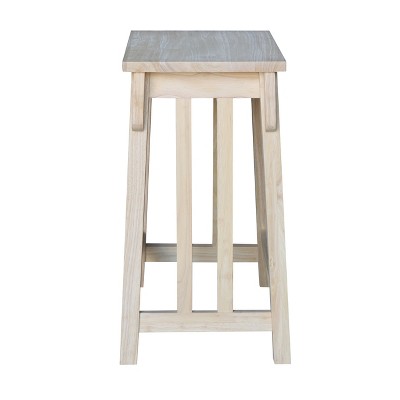 24" Unfinished Solid Wood Mission-Style Counter Stool