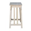 24" Mission Counter Height Barstool Unfinished - International Concepts: Solid Parawood, Rectangle Seat - 3 of 4