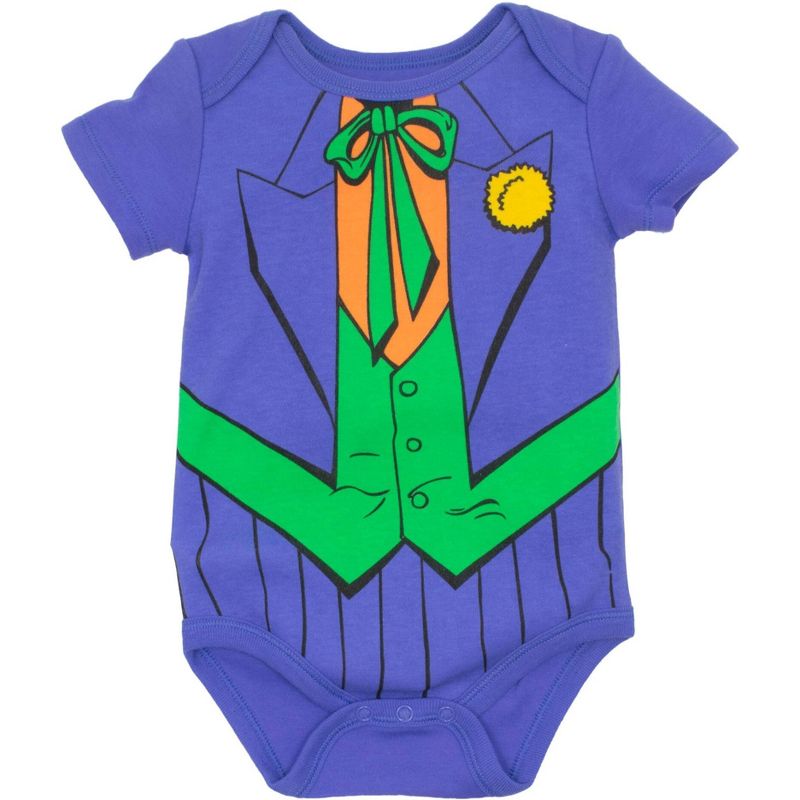 DC Comics Justice League Batman Joker Riddler Newborn Baby Boys 5 Pack Short Sleeve Bodysuits , 4 of 9