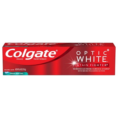 Colgate Optic White Stain Fighter Teeth Whitening Toothpaste - Fresh Mint Gel - 6oz