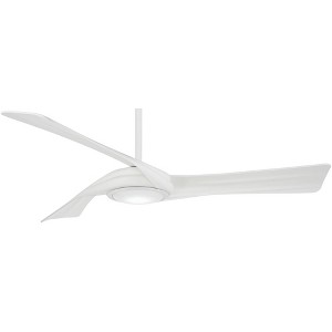 60" Minka Aire Modern 3 Blade Indoor Ceiling Fan with LED Light Remote Control Flat White for Living Room Bedroom Family Dining - 1 of 4