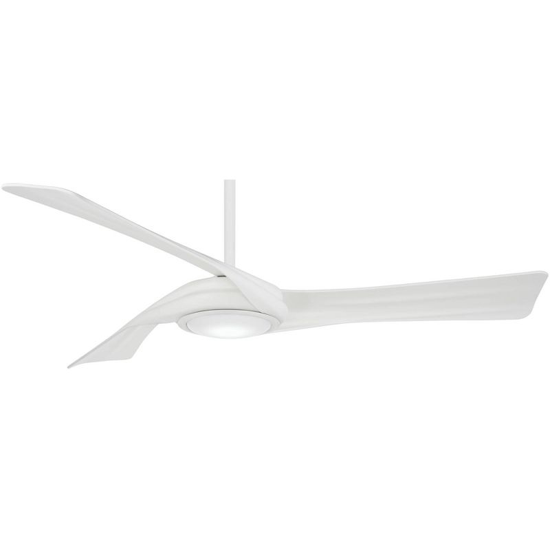 60" Minka Aire Modern 3 Blade Indoor Ceiling Fan with LED Light Remote Control Flat White for Living Room Bedroom Family Dining, 1 of 7