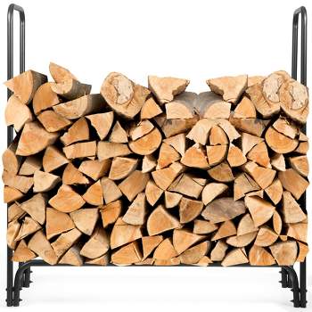 Tangkula Outdoor Firewood Log Rack Metal Lumber Piles Storage Holder